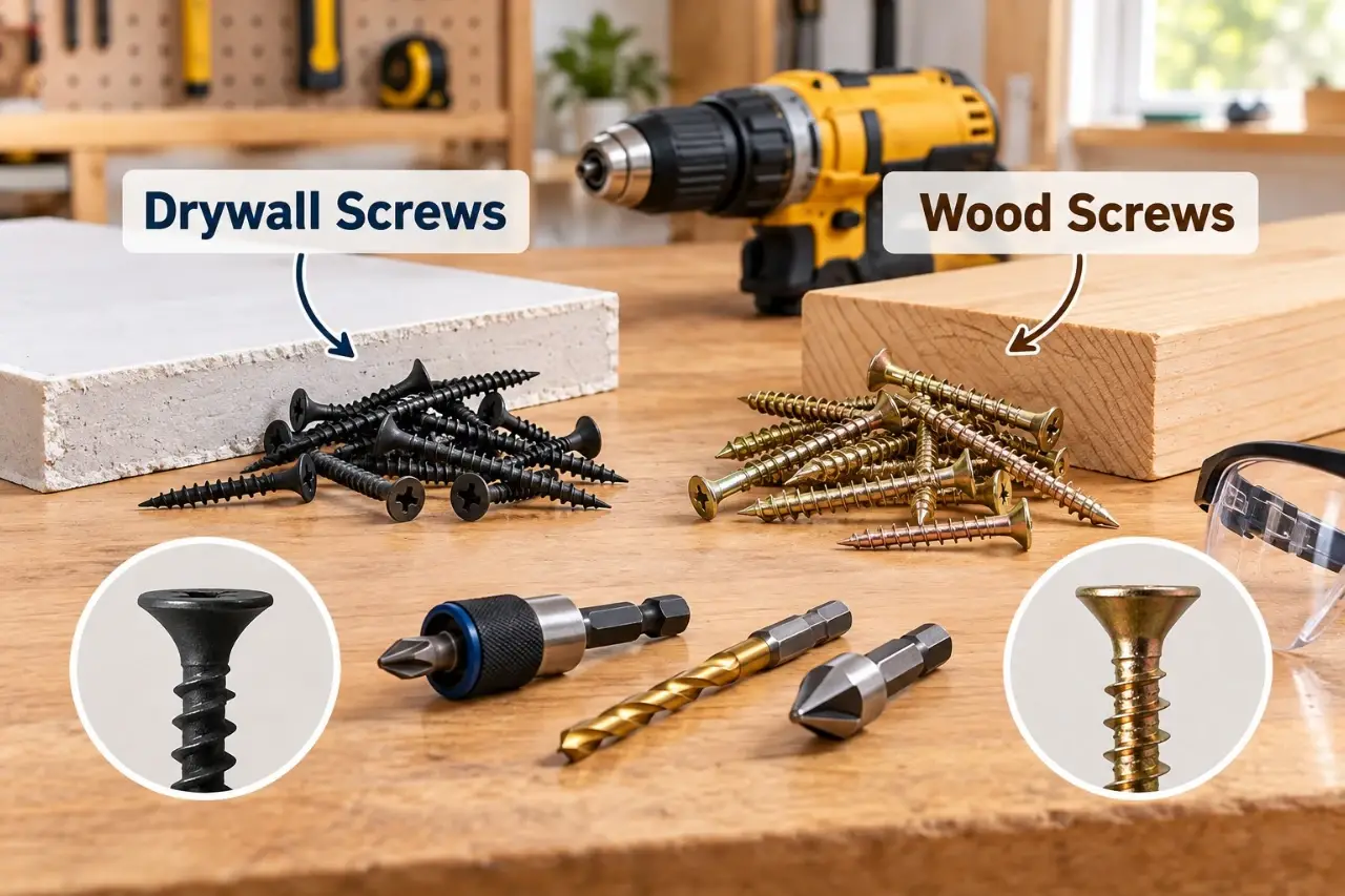 Drywall Screws vs. Wood Screws: What’s the Difference?