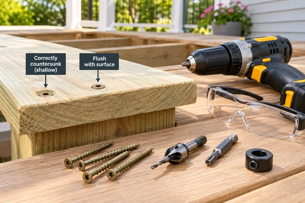 How to Countersink Deck Screws Without Splits
